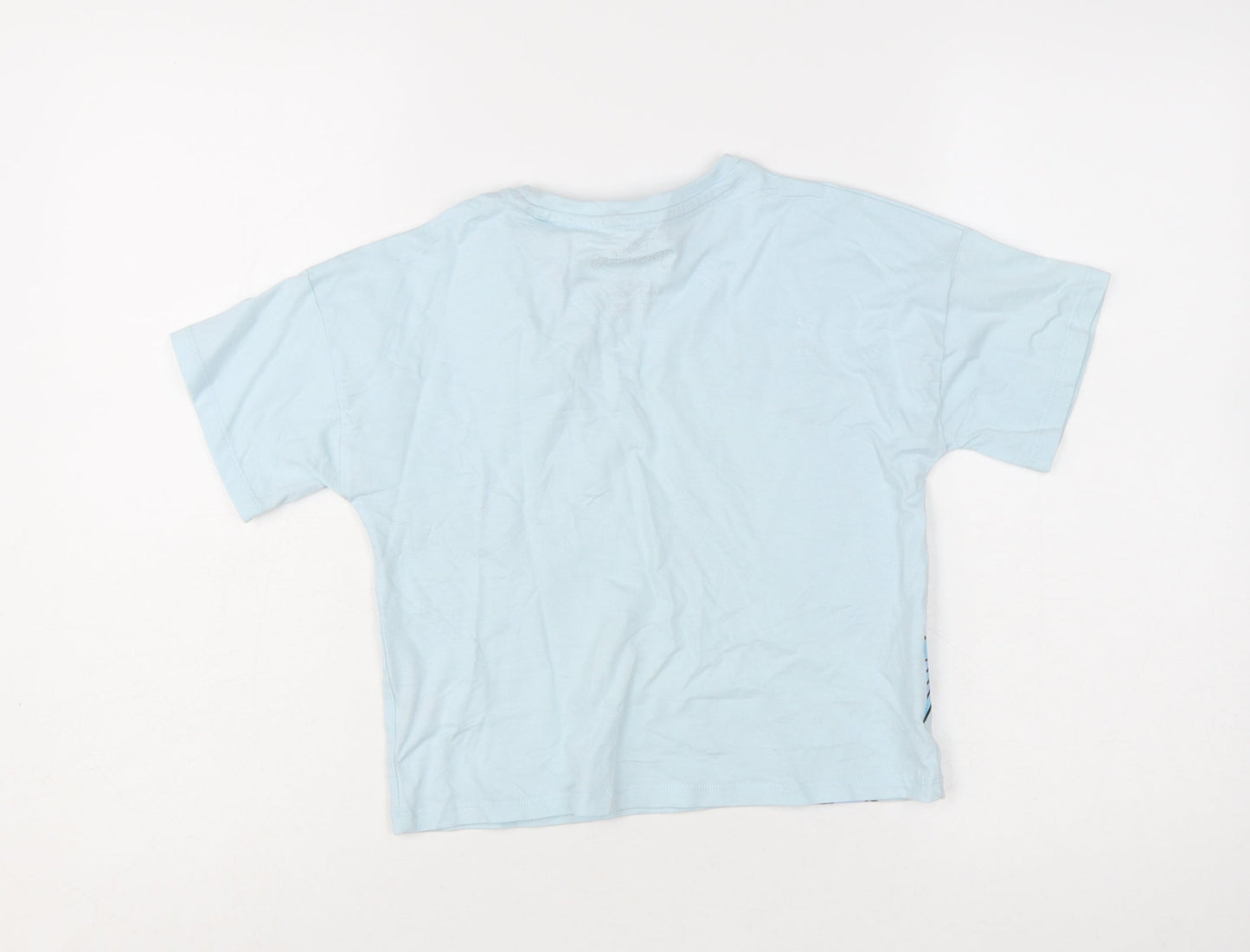 Disney Princess Girls Blue Flounder T-Shirt 8-9 Years Short Sleeve Cotton