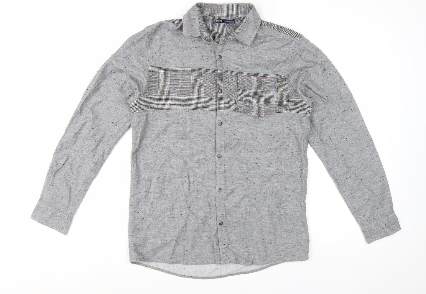 Next Boys Grey Cotton Long Sleeve Button-Up Shirt 14 Years