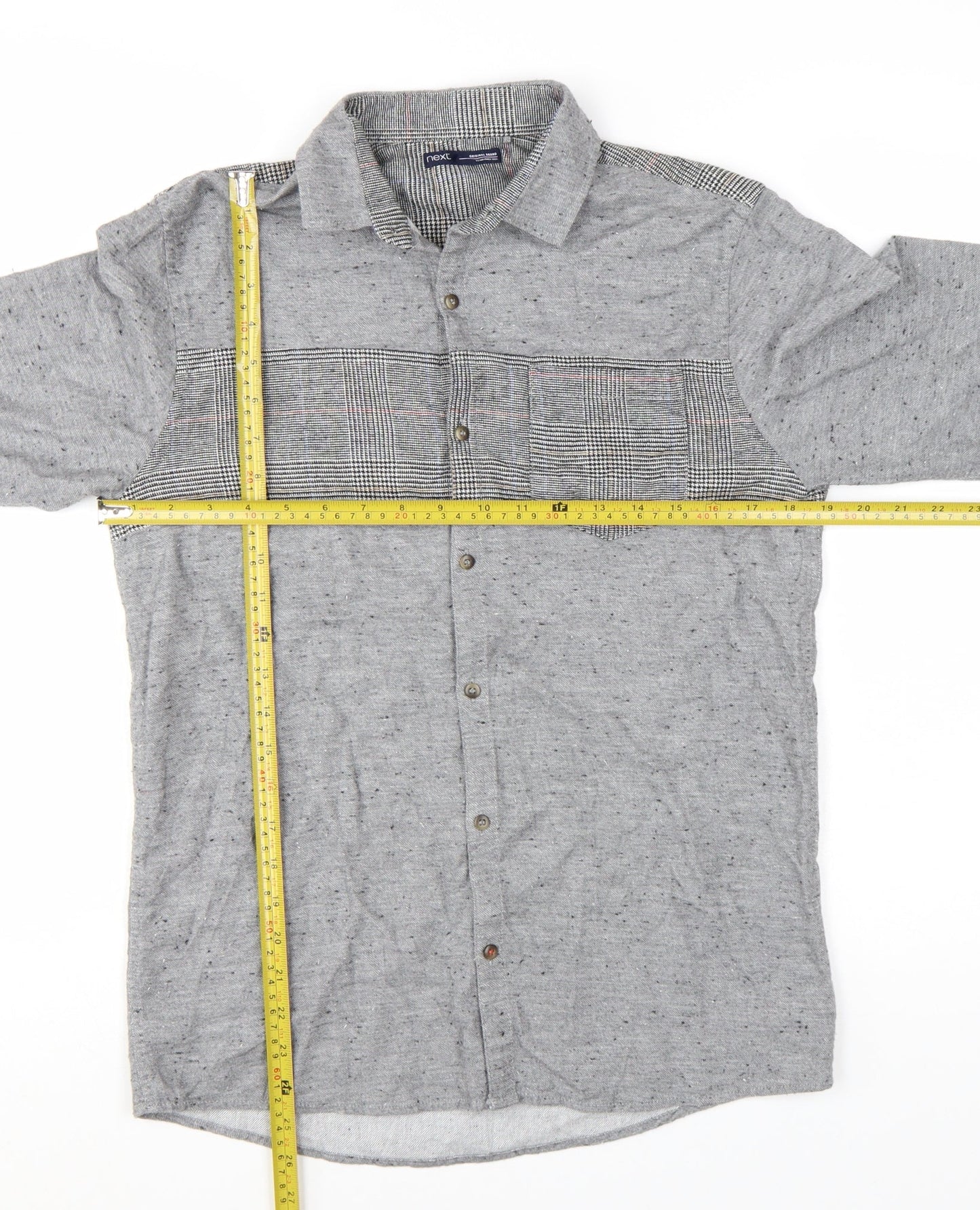 Next Boys Grey Cotton Long Sleeve Button-Up Shirt 14 Years