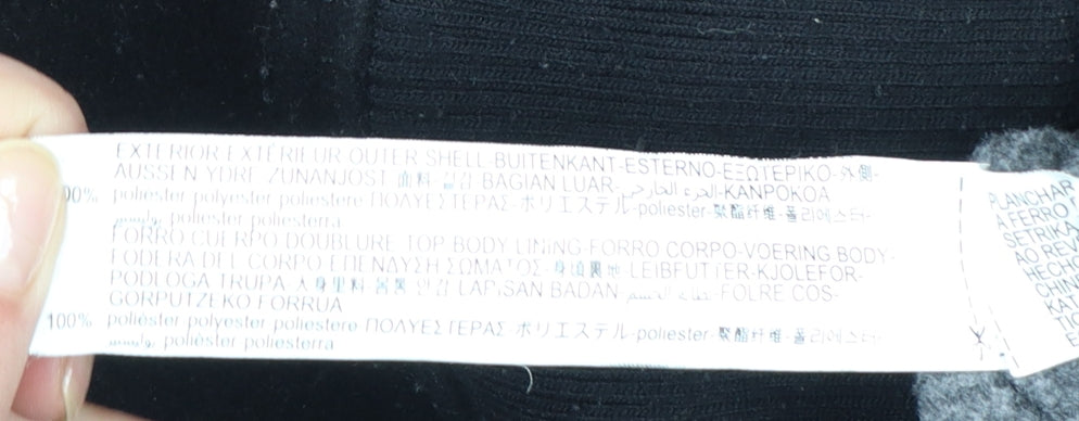 Zara Women Black L Polyester Bomber Jacket with Zip Pockets