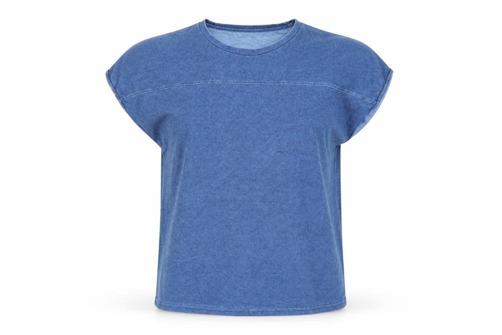 Nümph Women's Blue Basic Sleeveless Jersey T-Shirt Size M