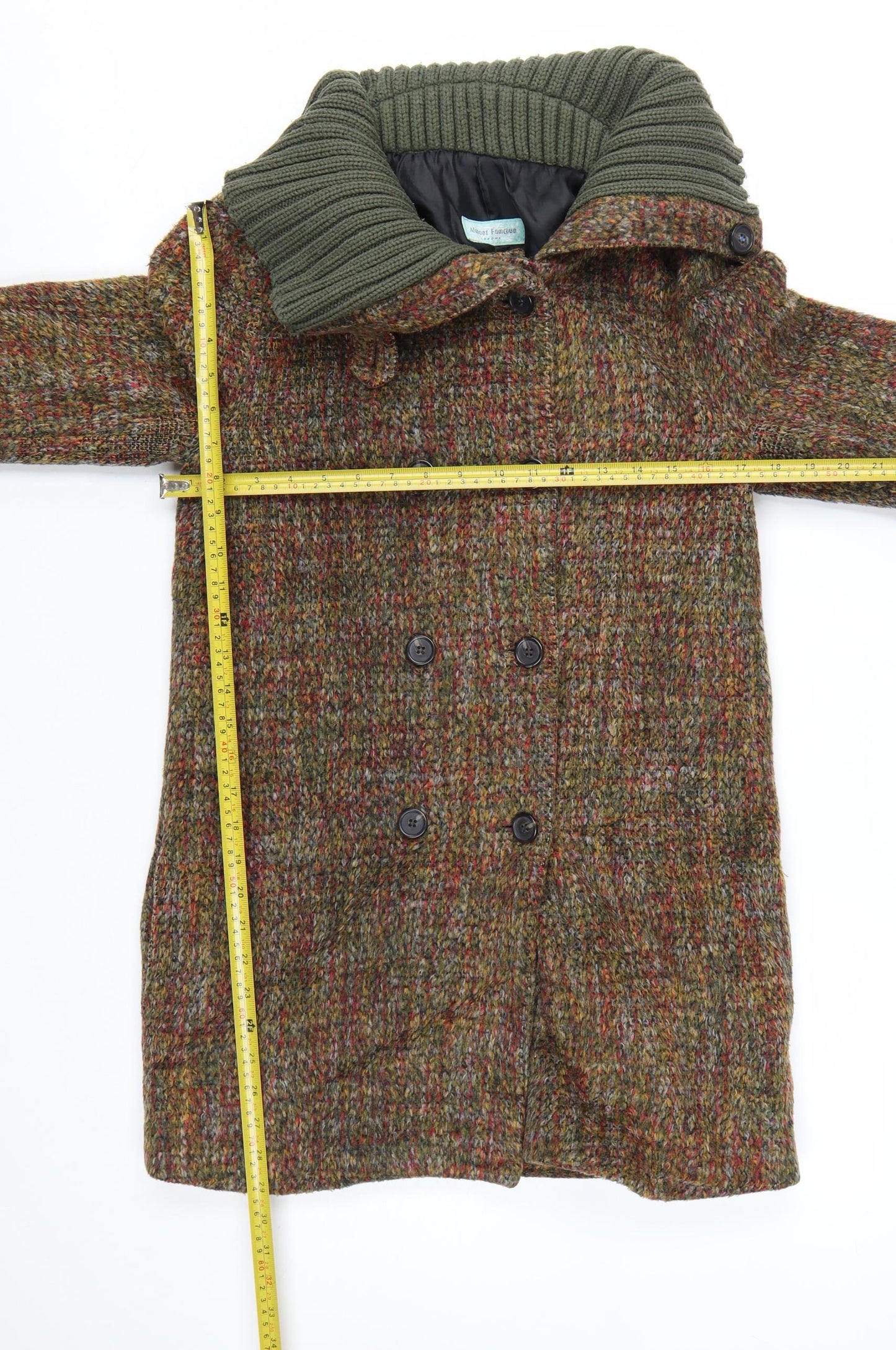 Almost Famous London Women’s Multicoloured Wool Blend Pea Coat Size 10