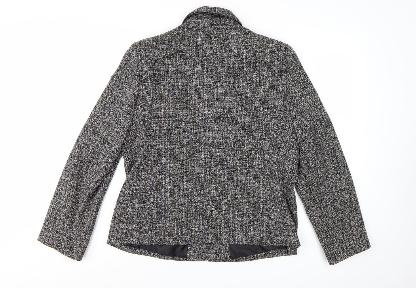 Berkertex Women's Grey Tweed Zip-Up Jacket Size 16 Lined Classic Style