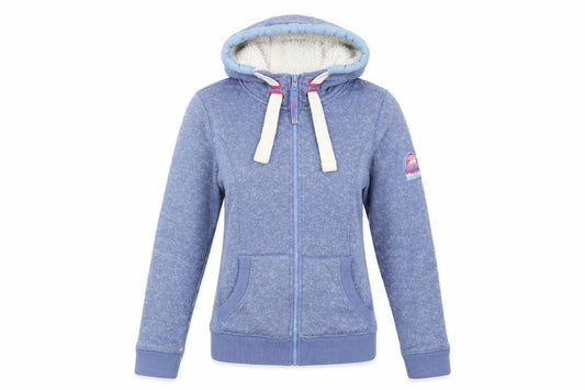 Superdry Women Blue Full Zip Hoodie Lined L Size Casual Sweatshirt