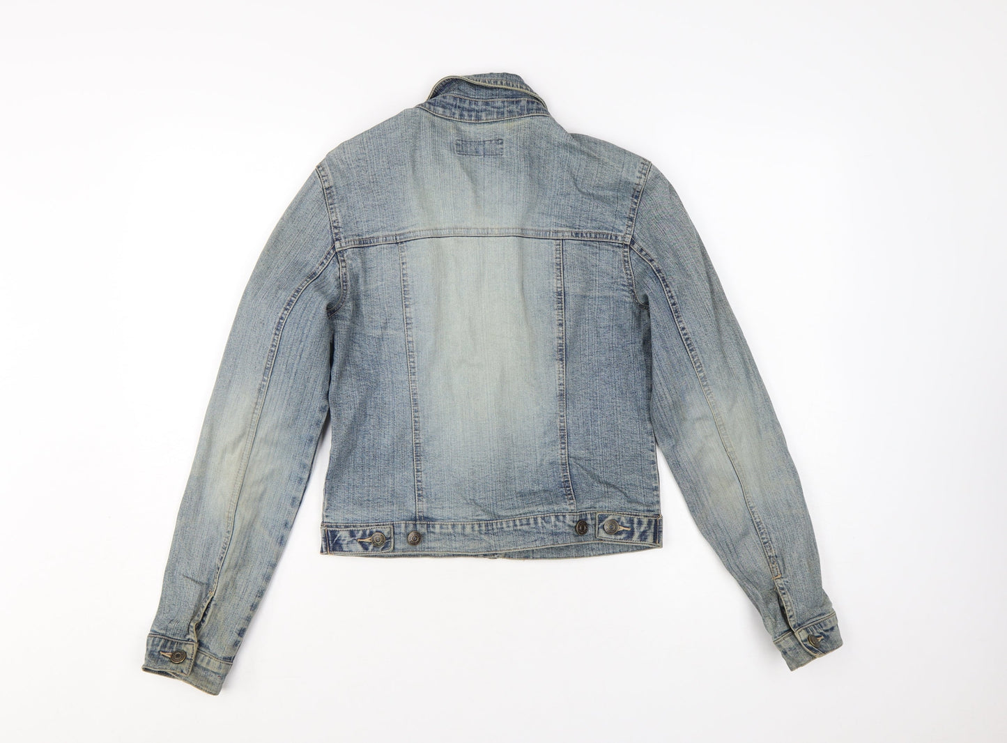 Moto Womens Blue Denim Basic Jacket Size 8