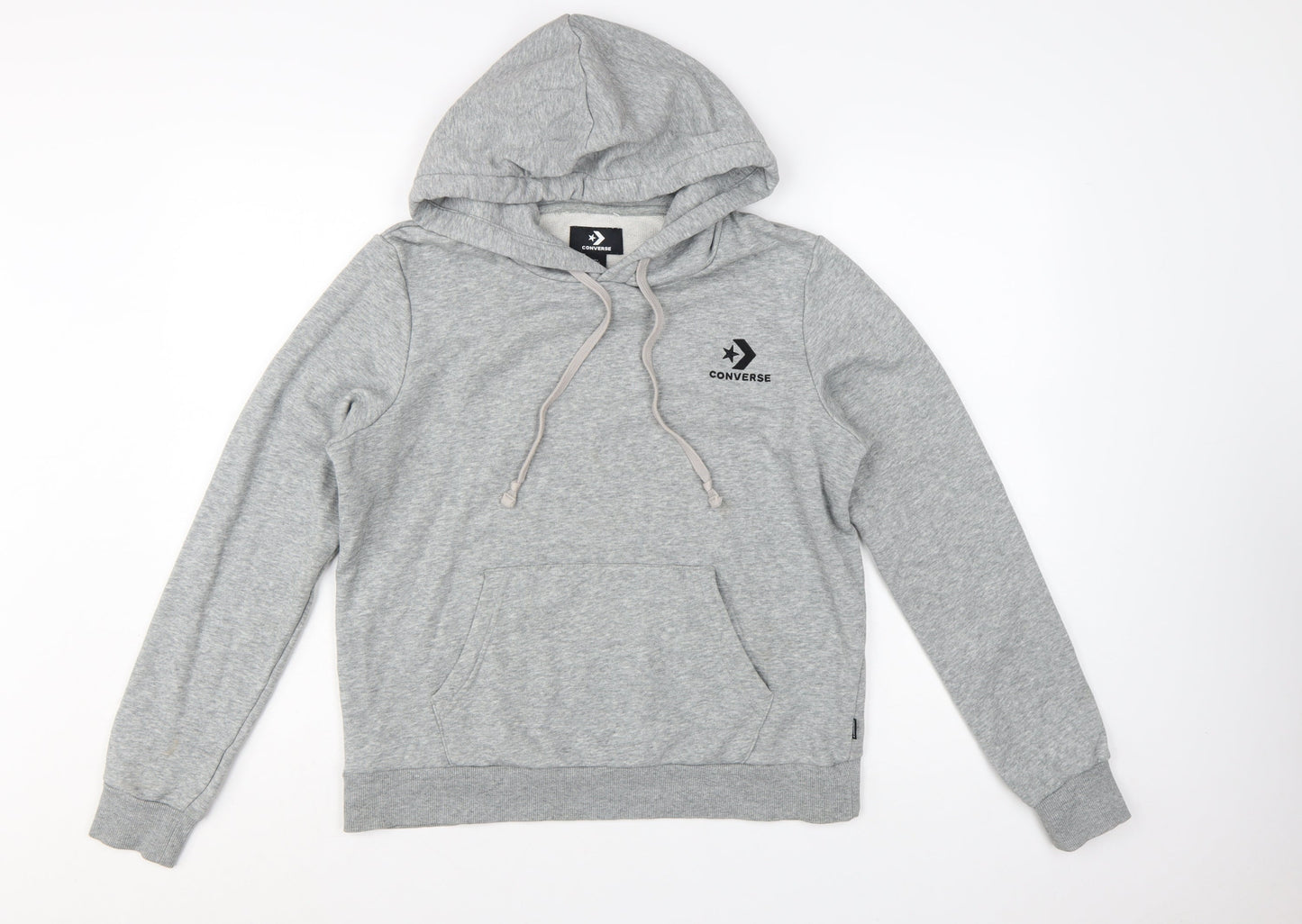 Converse Womens Grey Pullover Hoodie L Cotton Blend Casual
