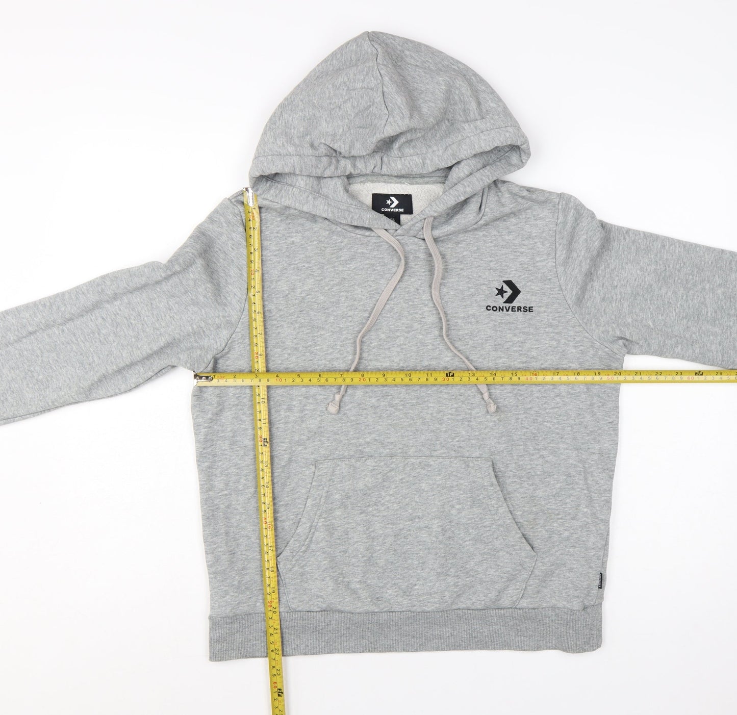 Converse Womens Grey Pullover Hoodie L Cotton Blend Casual