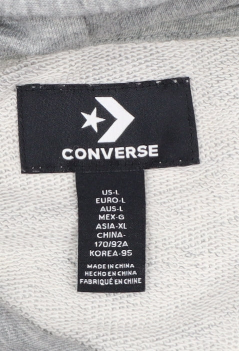 Converse Womens Grey Pullover Hoodie L Cotton Blend Casual