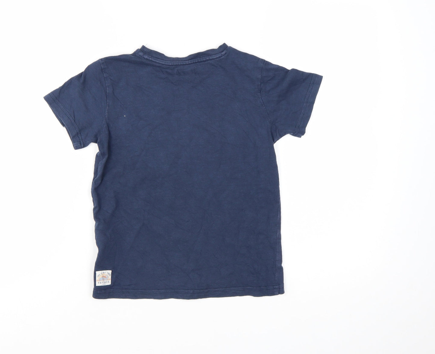FatFace Boys Blue Cotton Graphic Bicycle T-Shirt 7-8 Years