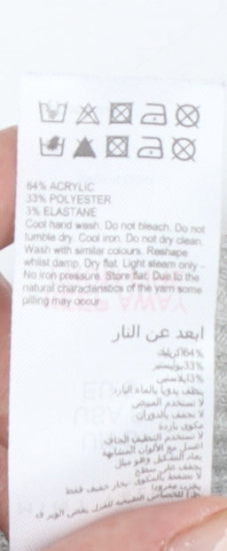 Mint Velvet Women Grey V-Neck Knit Pullover Jumper Size S