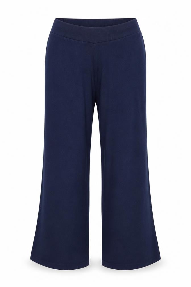 KLEY Womens Navy Blue Wide-Leg Trousers Size 16