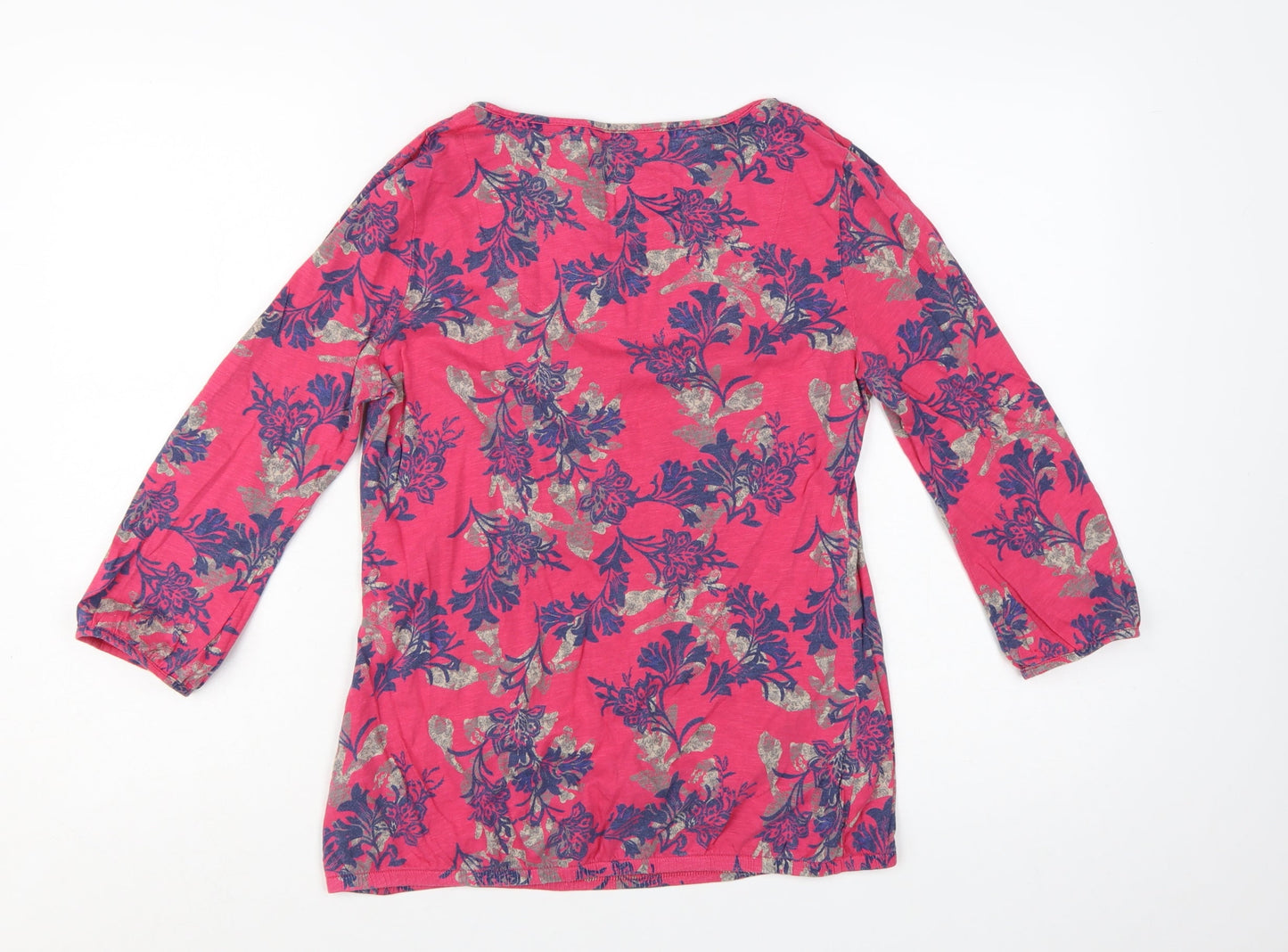 Marks and Spencer Per Una Women's Pink Floral Cotton Tunic Blouse Size 8