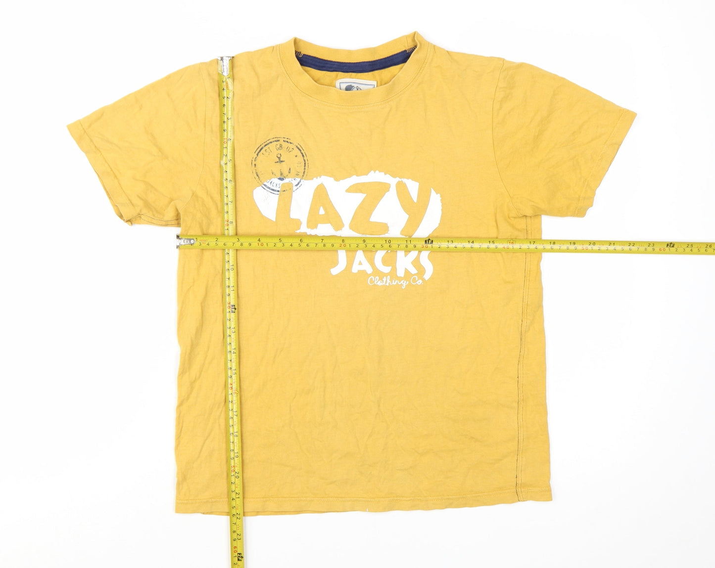 Lazy Jacks Boys Yellow Cotton Nautical Graphic T-Shirt 11-12 Years