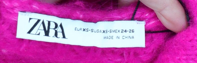 Zara Women Pink Chunky-Knit Long Cardigan XS