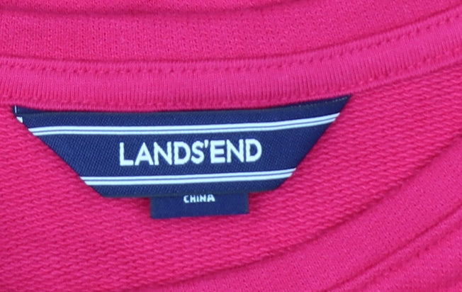 Lands' End Womens Pink Tunic Long Sleeve Cotton T-Shirt M 10-12