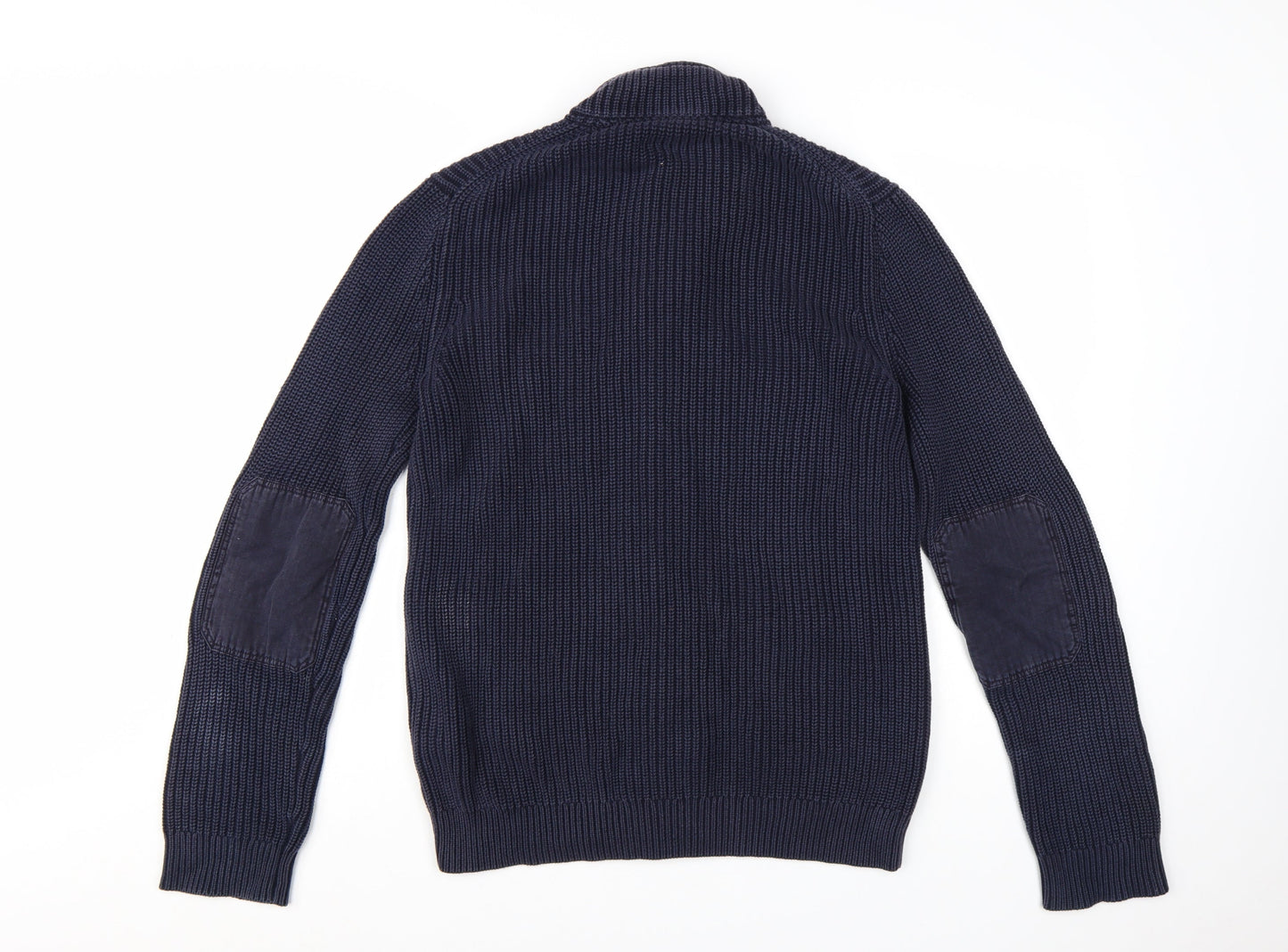 OLYMP Men's Blue Cotton Button Cardigan Jumper M