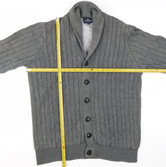 Marks and Spencer Blue Harbour Men’s Grey Cable-Knit Cardigan L