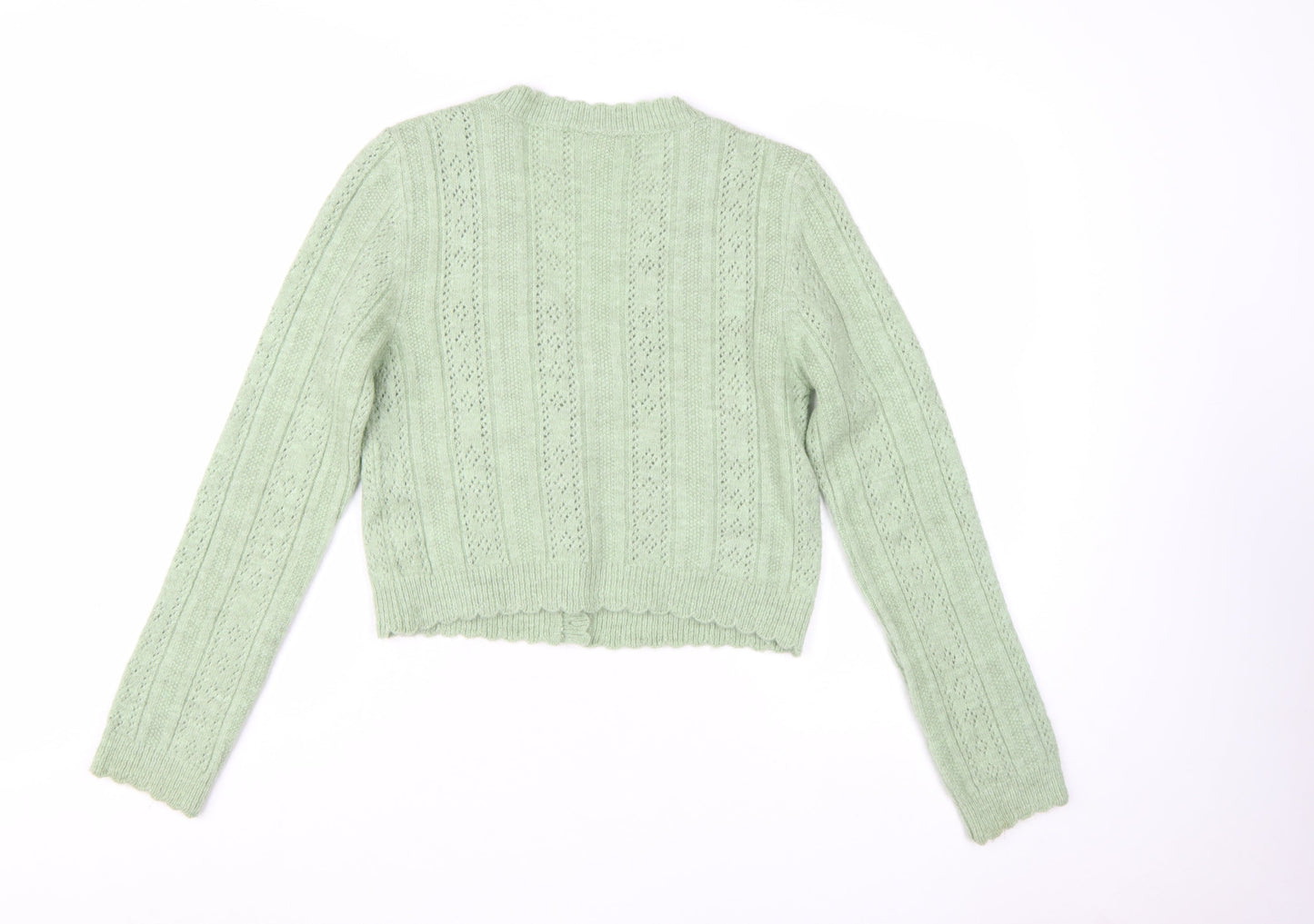 Urban Outfitters Women Green Floral Button Cardigan L Knit V-Neck