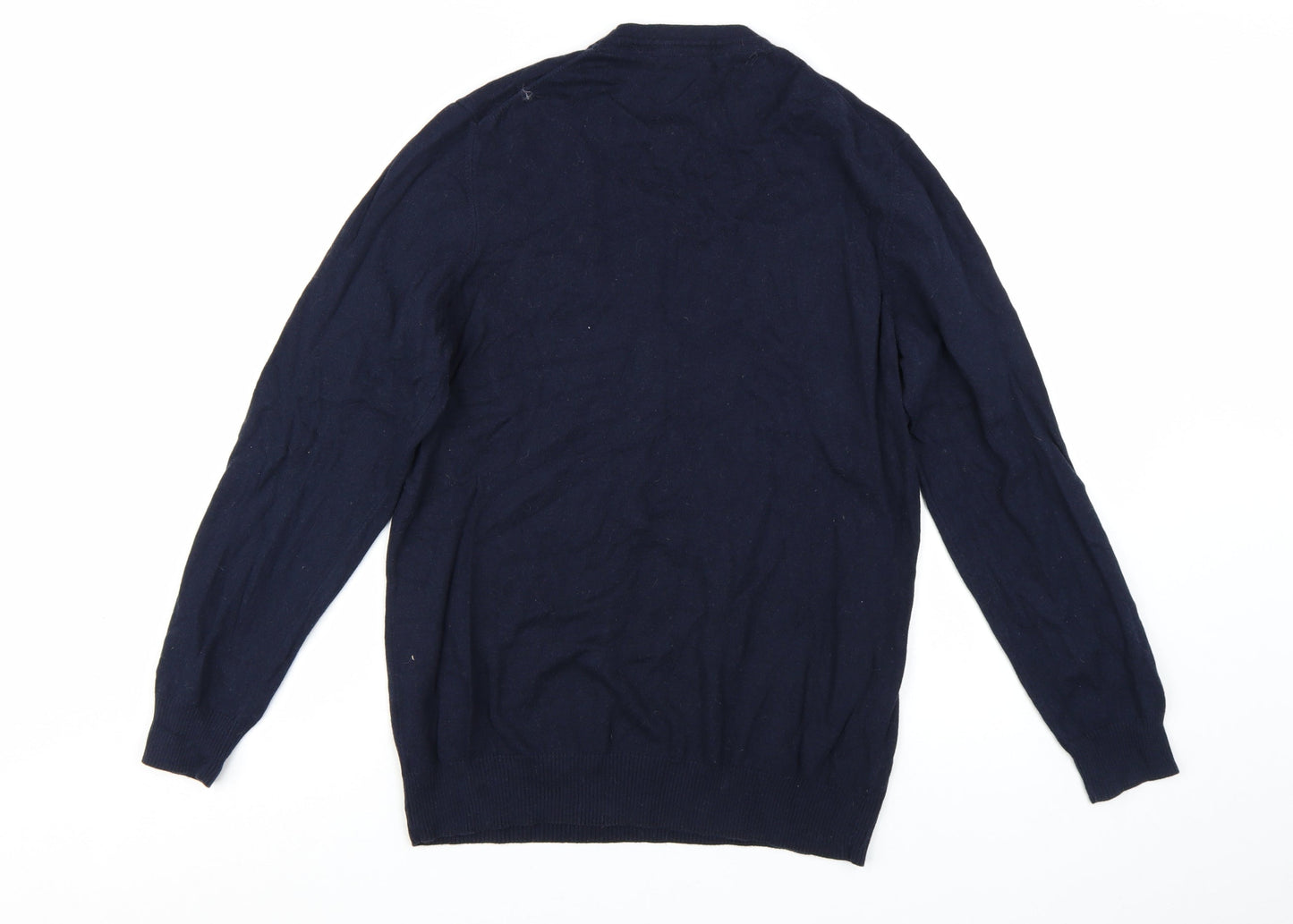 Lyle & Scott Men's Blue Crew Neck Cotton Wool Jumper L