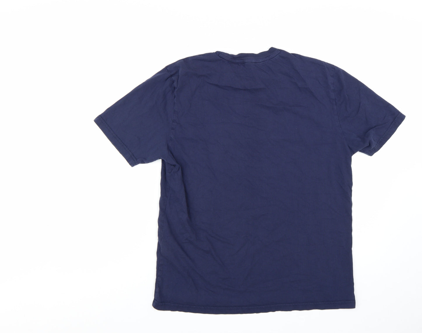 Ben Sherman Men's Blue Striped Crew Neck Cotton T-Shirt Medium