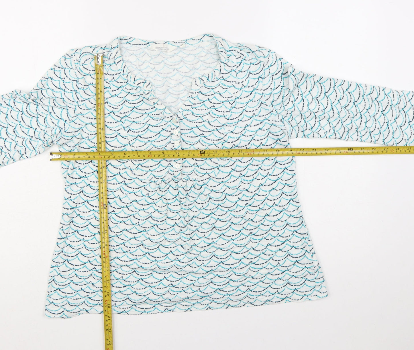 Seasalt Cornwall Women’s Blue 3/4 Sleeve Tunic Blouse Size 10