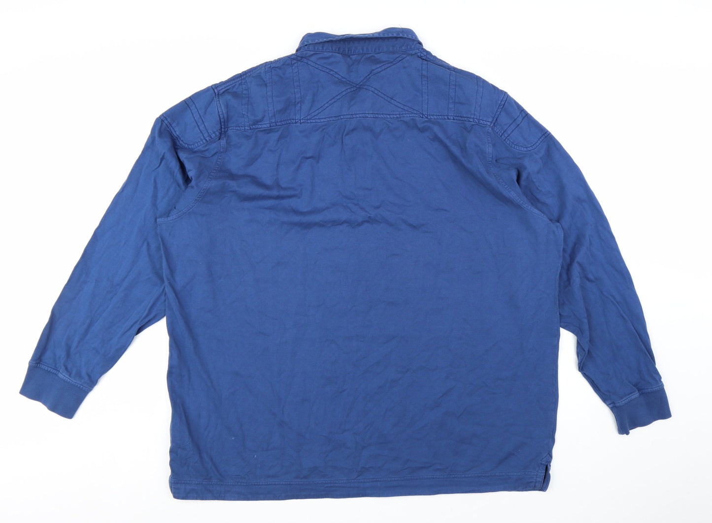 Pierre Cardin Men's Blue 3XL Long Sleeve Cotton Polo Shirt