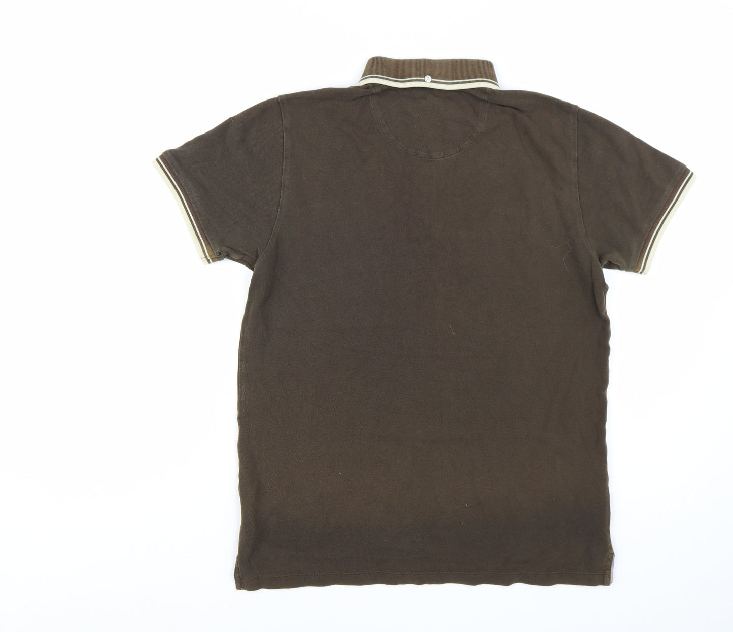 Ben Sherman Men's Brown Cotton Short Sleeve Polo Shirt M