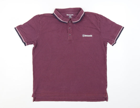 Lambretta Men's Purple Twin Tipped Cotton Polo Shirt Size L