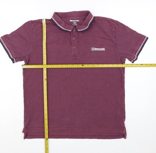 Lambretta Men's Purple Twin Tipped Cotton Polo Shirt Size L