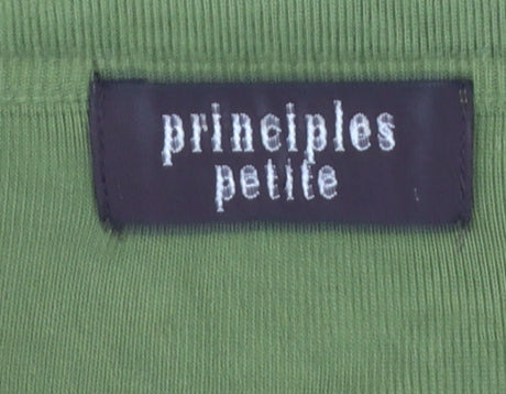 Principles Petite Green Embellished Belted Blouse Women’s Size 14