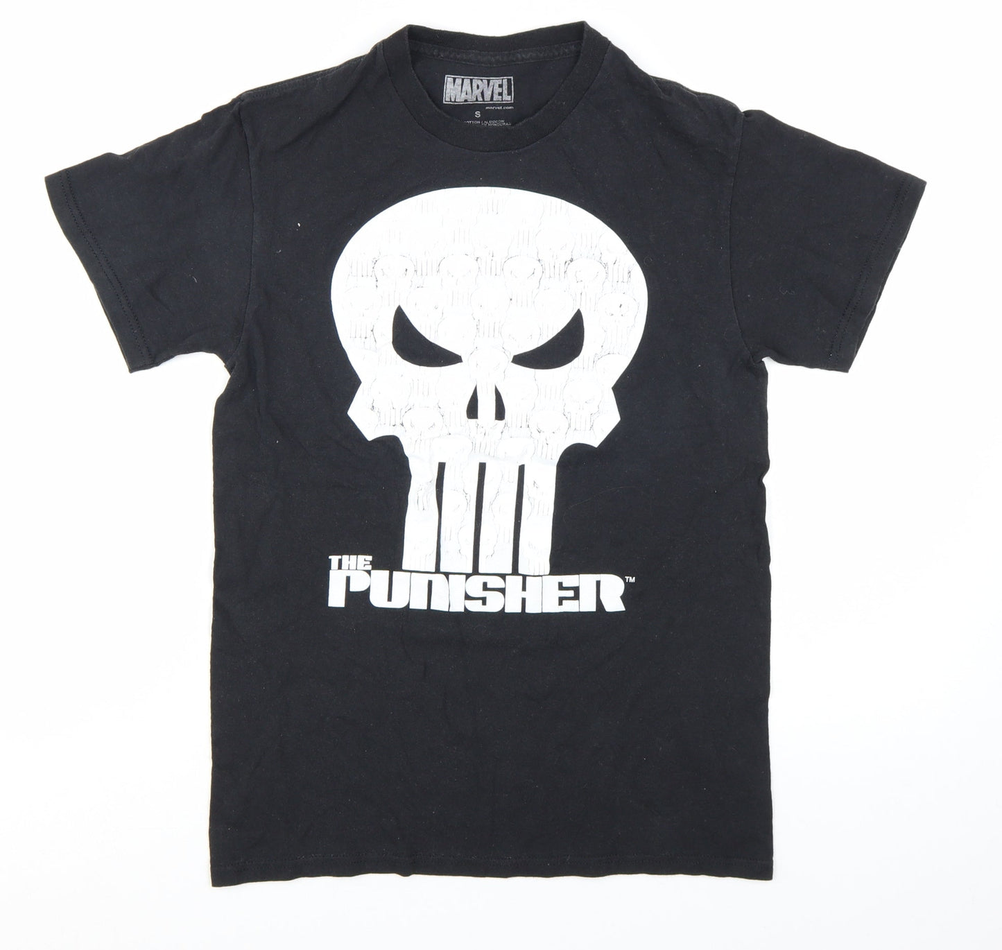 Marvel The Punisher Black Graphic Short Sleeve Men's T-Shirt Size S