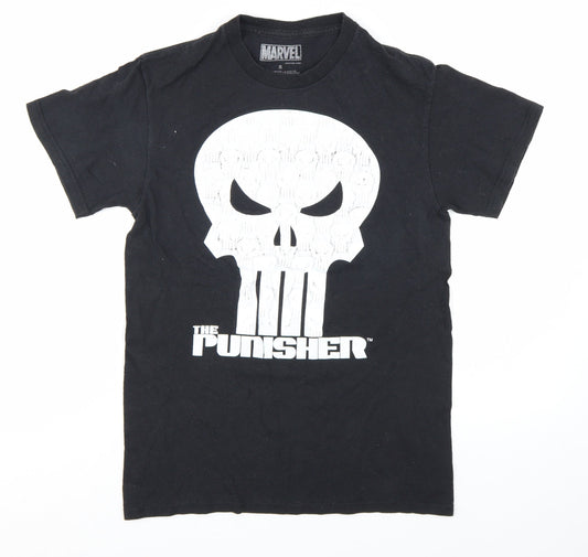 Marvel The Punisher Black Graphic Short Sleeve Men's T-Shirt Size S