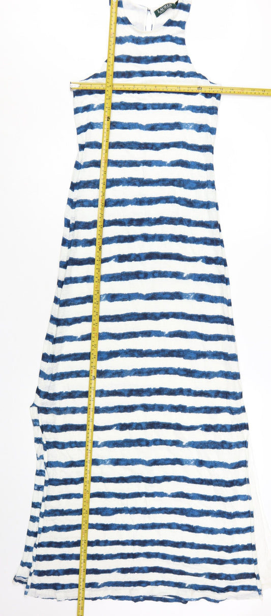 Ralph Lauren Women’s Blue Striped Sleeveless Long Tank Dress Size S