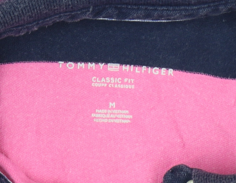 Tommy Hilfiger Women's Multicoloured Striped Polo Shirt Size M Classic Fit