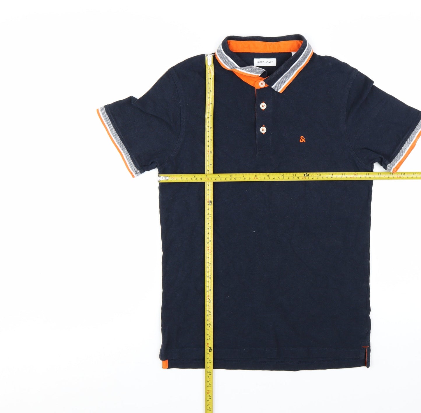 Jack & Jones Men's Blue M Short Sleeve Polo Shirt Cotton