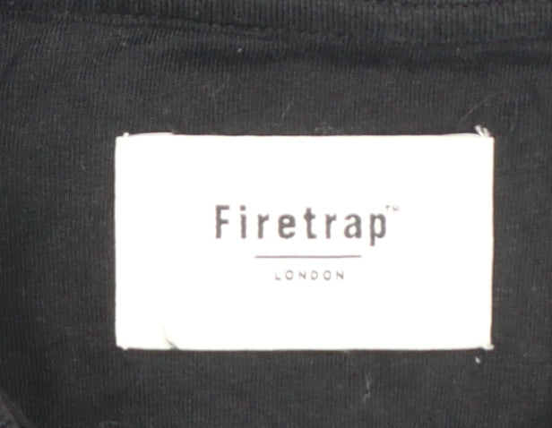 Firetrap Mens Black Cotton Short Sleeve Polo Shirt M