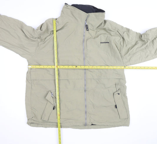 Diadora Men's Beige XL Windbreaker Jacket Full Zip Casual Outdoor