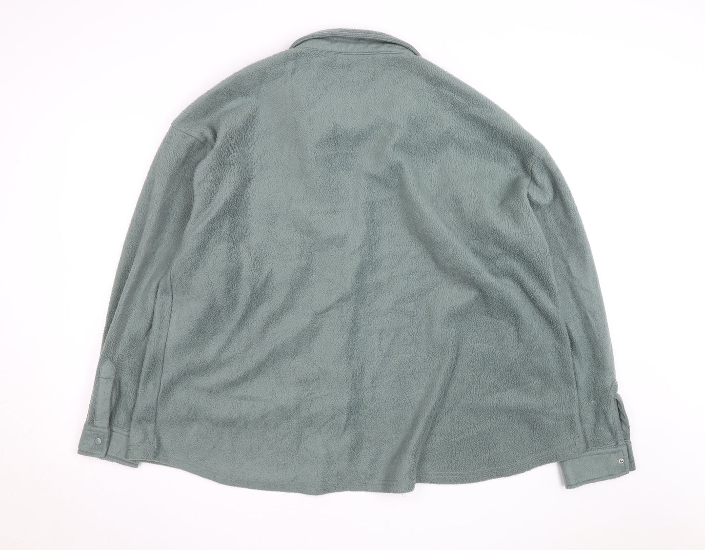 ASOS DESIGN Men's Green Fleece Button Jacket Size L Casual