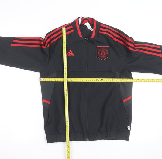adidas Boys Black Manchester United Track Jacket 9-10 Years Full Zip