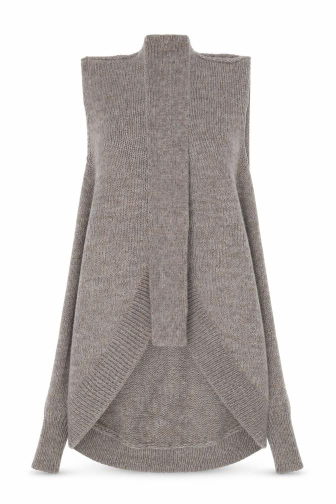 AllSaints Women Beige Chunky Roll Neck Wool Blend Cardigan M