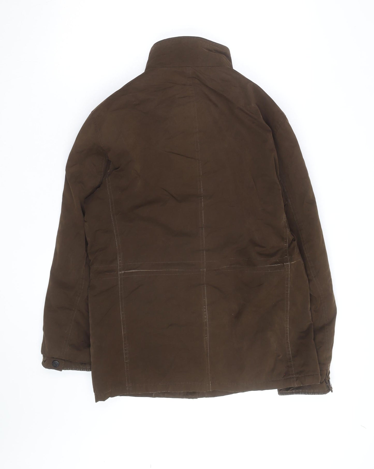 Marks and Spencer Men's Brown Parka Jacket S Regular Fit Lined