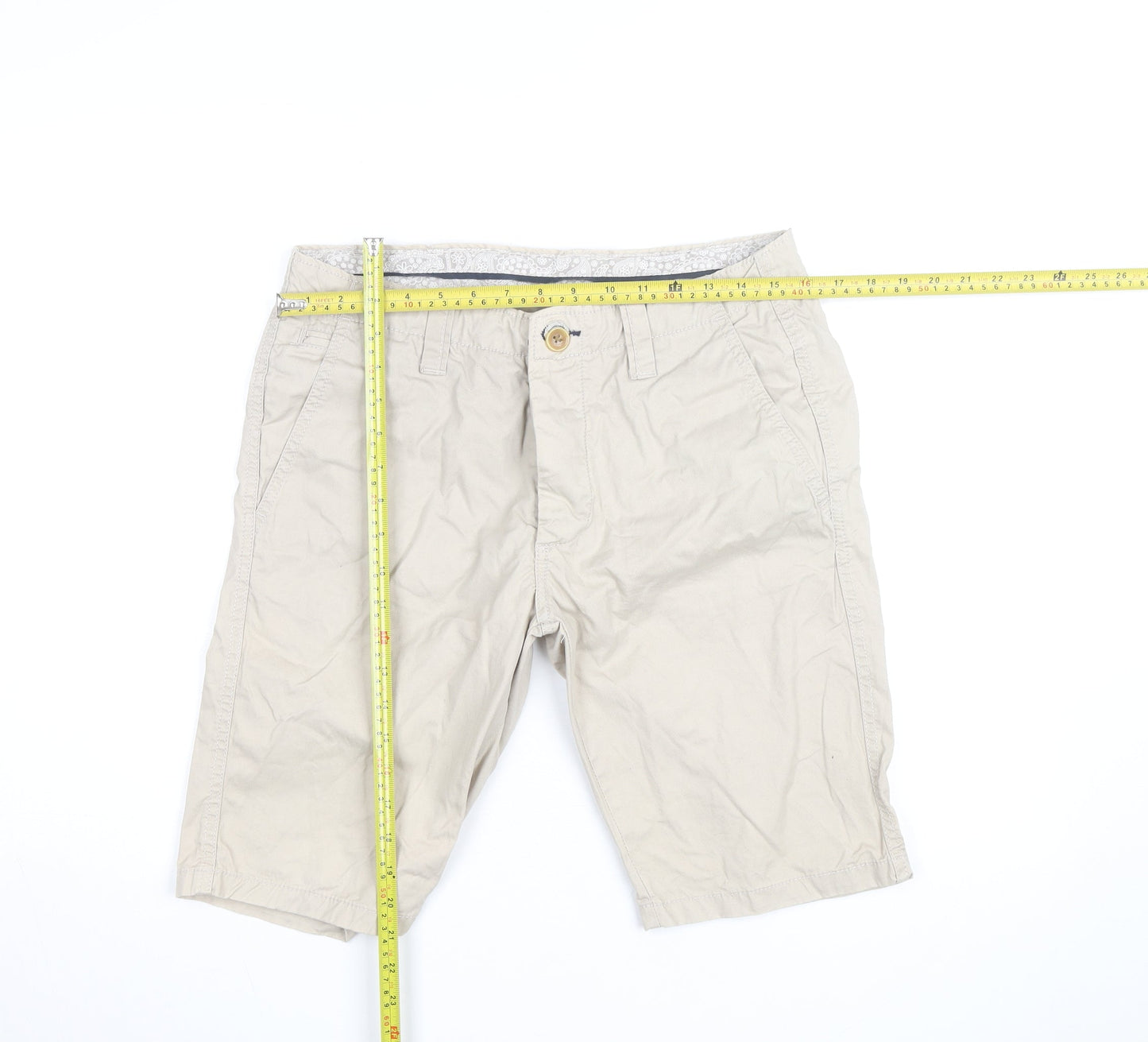 Cedar Wood State Men's Beige Chino Shorts 32 Regular Cotton Blend
