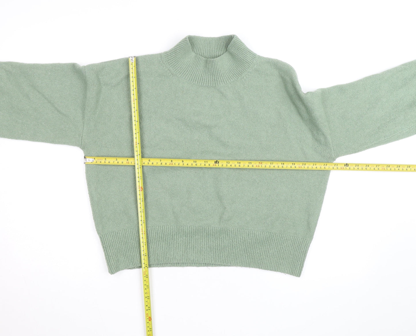 & Other Stories Women Green Wool Mock Neck Knit Jumper M