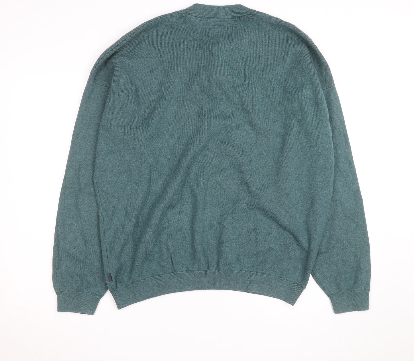 FatFace Men's Green Cotton Cashmere Henley Jumper XL
