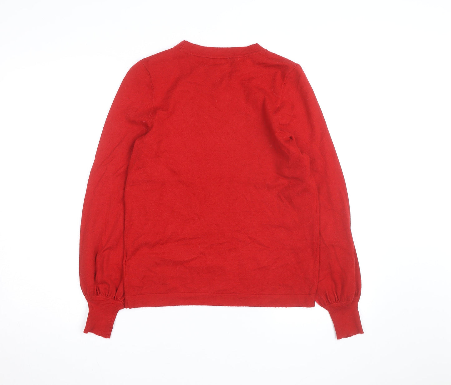 Jasper Conran Women's Red Cashmere Crew Neck Jumper Size 12