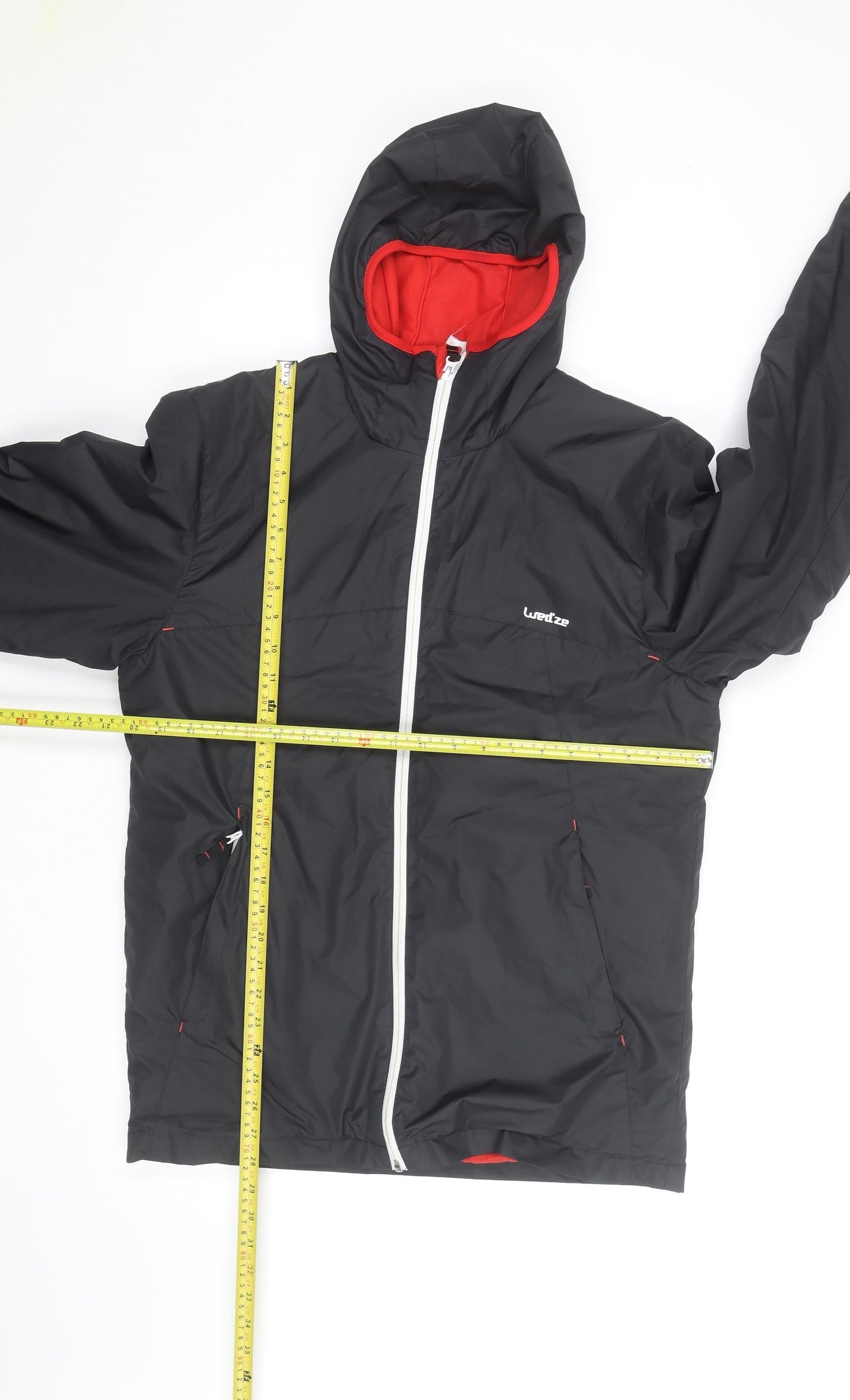 Wedze Men's Black L Hooded Ski Jacket Water Resistant