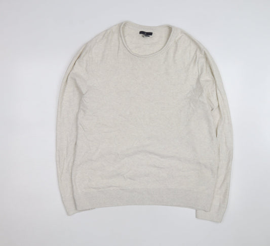 GAP Mens Beige Cotton Wool Crew Neck Pullover Jumper Size L