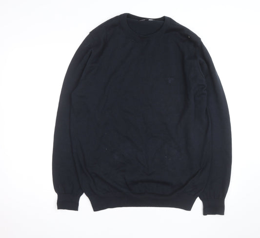 Barbour Men's Blue Cotton Crew Neck Jumper XL