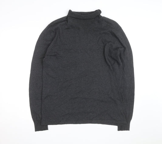 Scotch & Soda Men’s Grey Roll Neck Cotton Cashmere Jumper XL