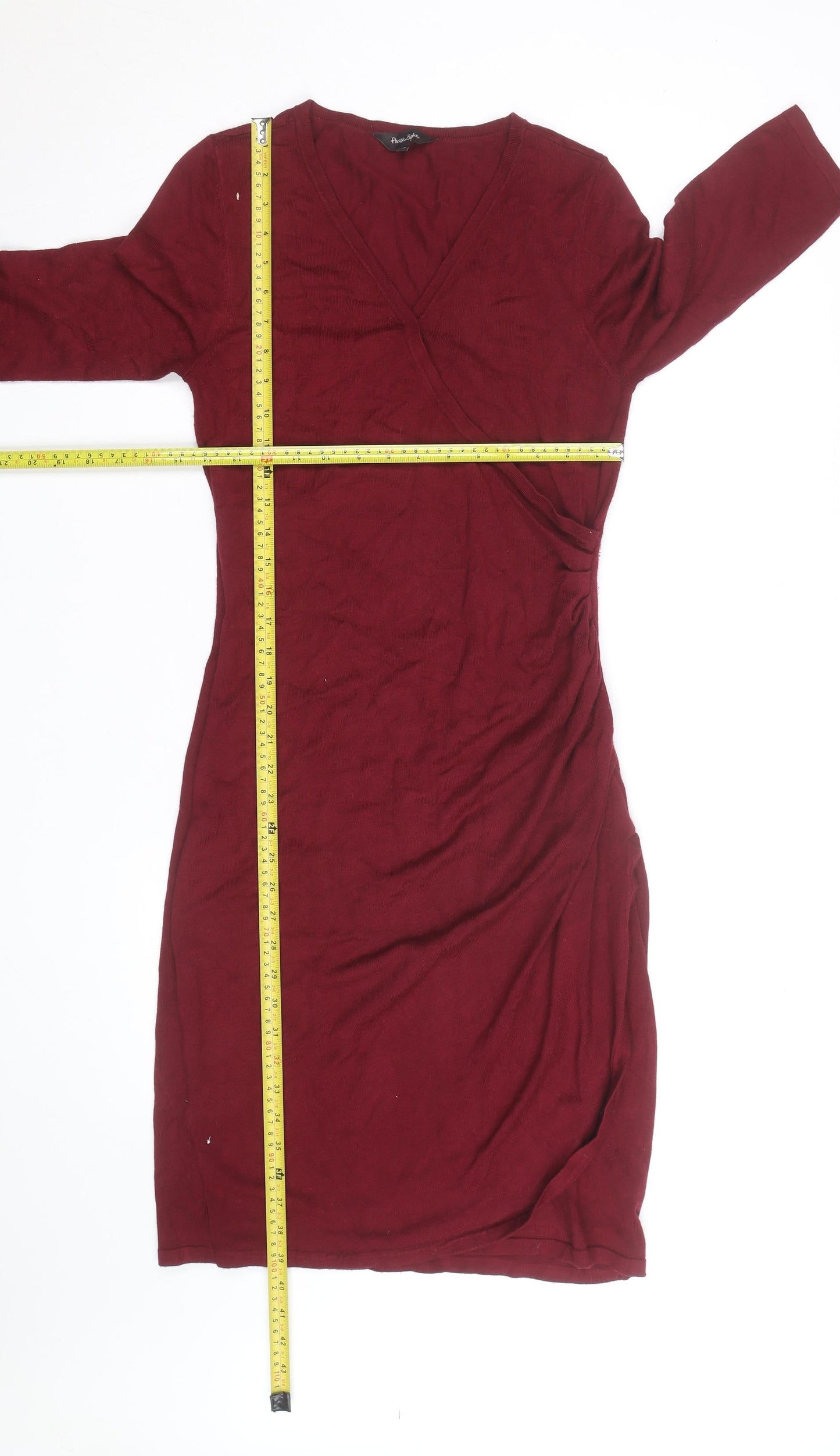 Phase Eight Women’s Red V-Neck Wrap Knit Dress Size 10